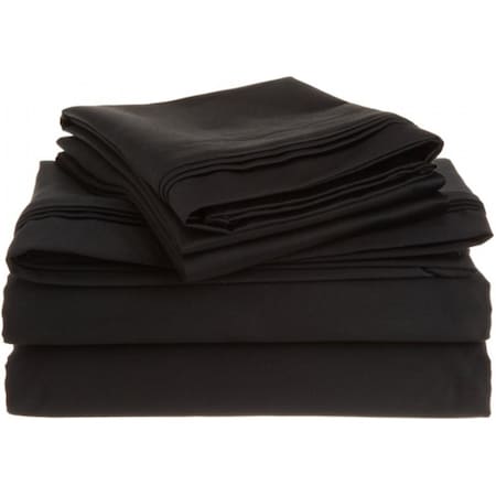 Impressions By Luxor Treasures Egyptian Cotton 1500 Thread Count Solid Sheet Set King-Black 1500KGSH SLBK